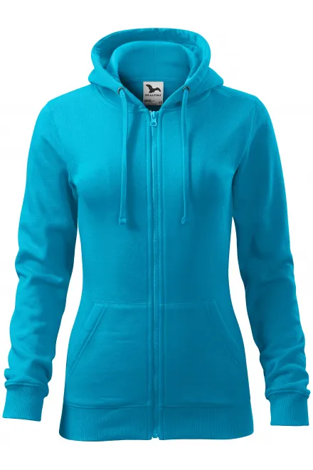 Sudadera de mujer con capucha - turquesa, L
