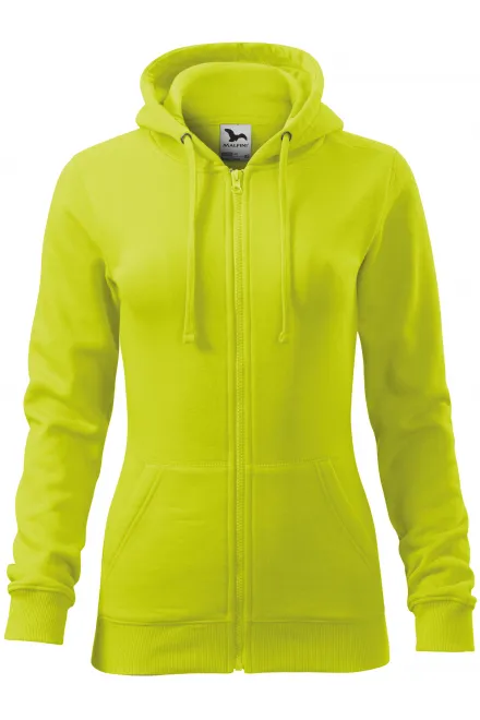 Sudadera de mujer con capucha - verde lima, L