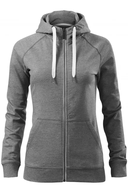 Sudadera de mujer en contraste con capucha - mármol gris oscuro, L