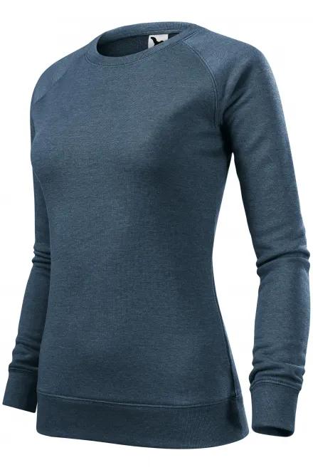 Sudadera simple de mujer, mármol denim oscuro
