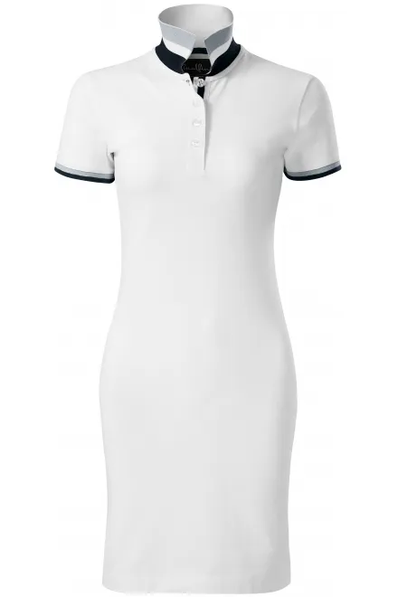 Vestido de mujer con cuello levantado - blanco, M