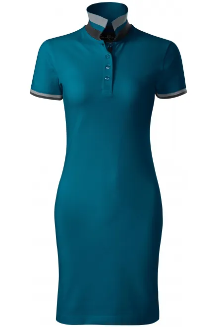 Vestido de mujer con cuello levantado - petrol blue, M